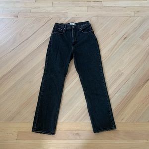 Abercrombie Ultra High Rise Ankle Straight Black Jeans